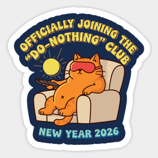 Lazy Cat Joins 'Do-Nothing' Club Sticker